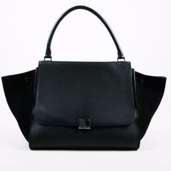 Celine Trapeze Large Leather & Suede Shoul…